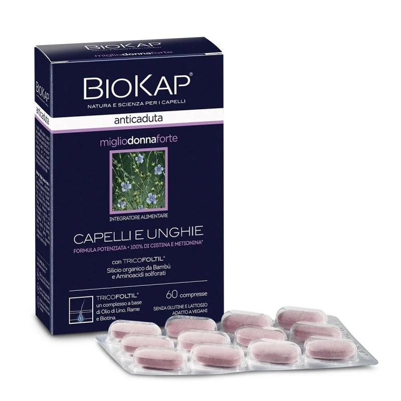 BIOKAP Capelli E Unghie Forte Donna 60Cpr 1 BIOKAP Capelli E Unghie Forte Donna 60Cpr
